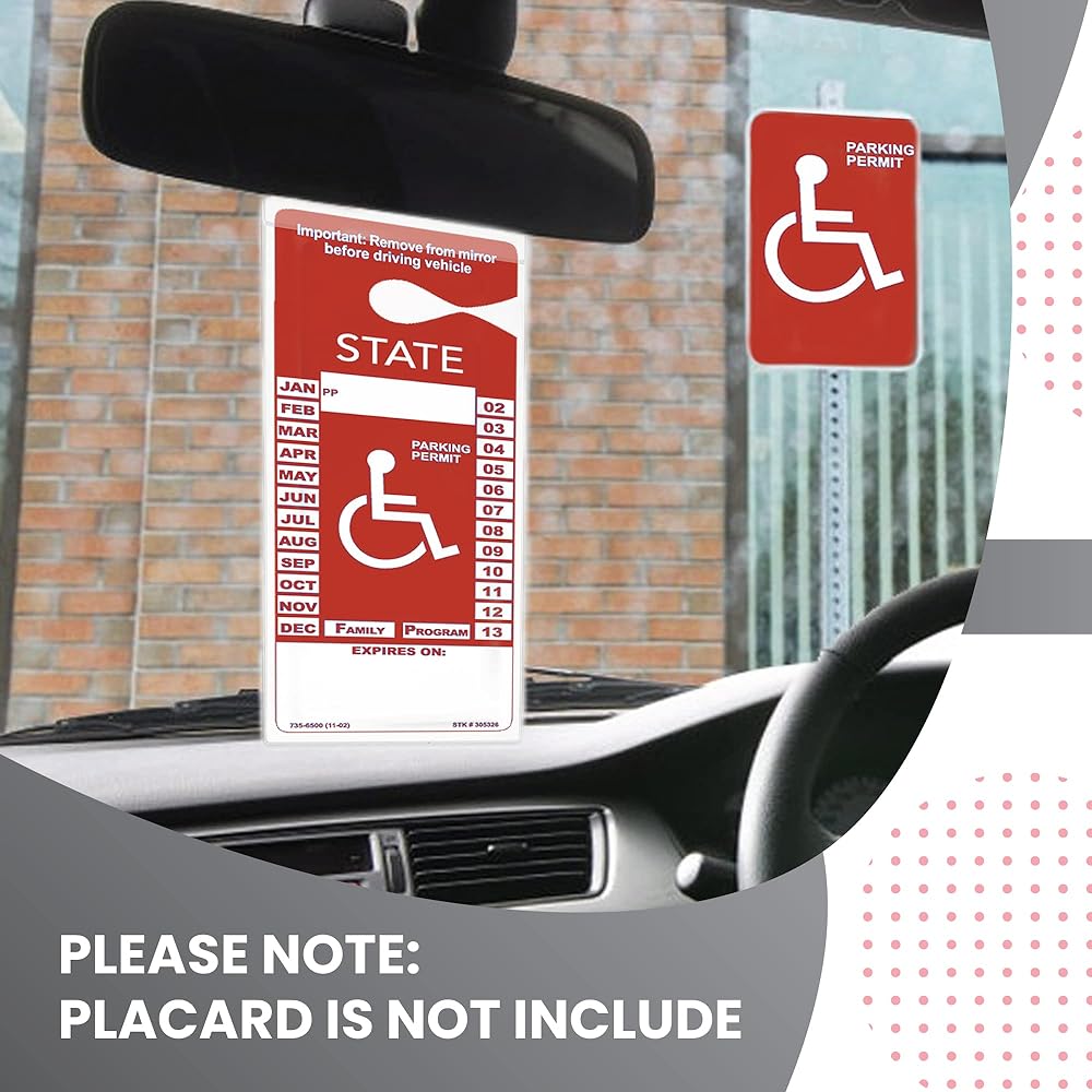 STROMGUARD Handicap Parking Plastic Holder Transparent Parking Personal PM Plator Holder Cover A large hanger accessories (2 packs)