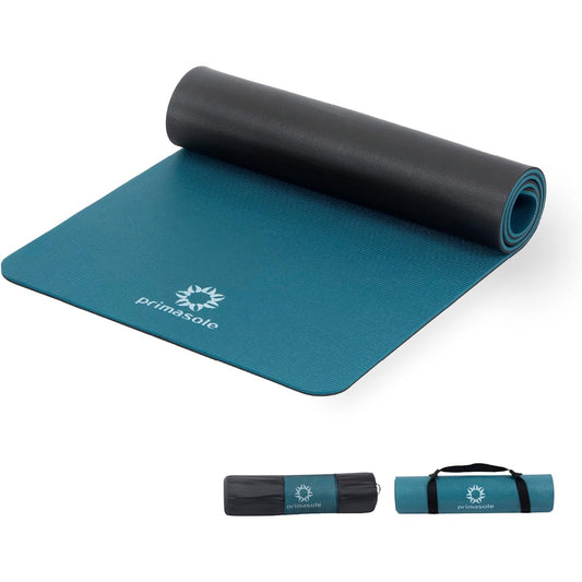 Primasole Yoga Mat Training Mat [Eco Material PER Yoga Mat] Thickness 10mm Non-slip Horizontal Stripes Embossed Strap Storage Case Included Twin Color PSS91NH