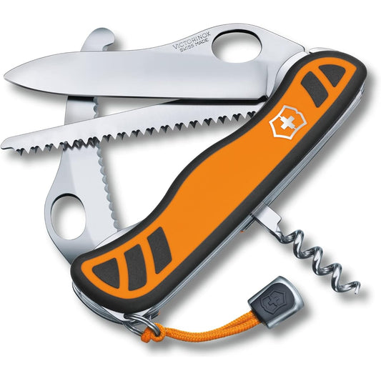 VICTORINOX Hunting XT Grip Orange/Black Swiss Army Knife Multifunctional Knife Outdoor Camping Gutting Blade with Saw Swiss Made Multi-Tool Jutoku Knife with 6 Functions [Domestic Genuine Product] 0.8341.MC9