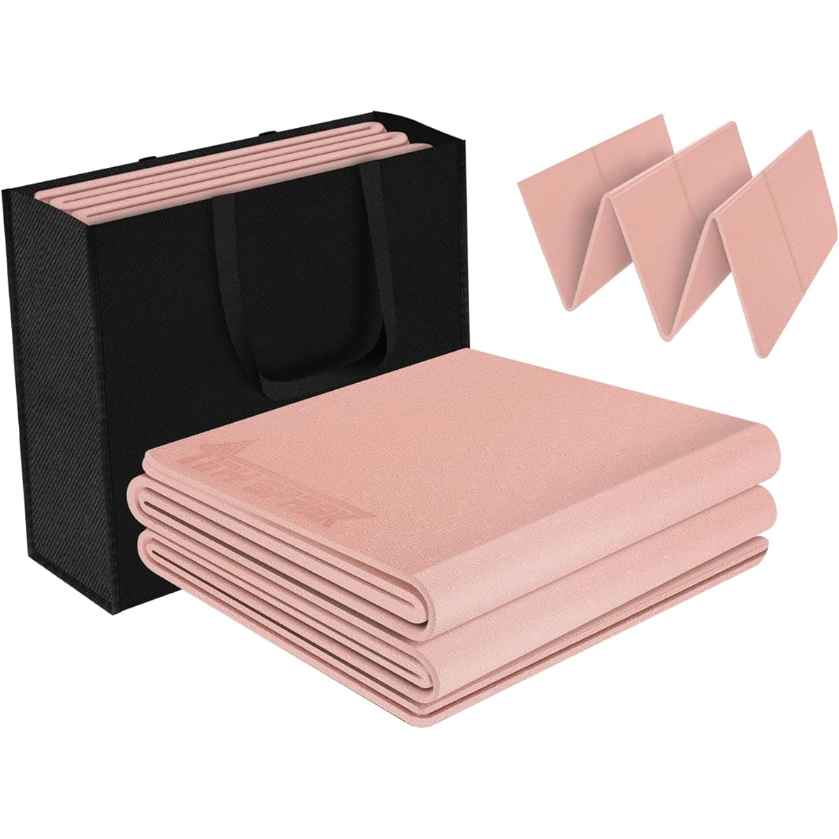 TINY SPARK Yoga Mat, Training Mat, Stretch Mat, Exercise Mat, Pilates Mat - 6mm Thickness, Foldable TPE Material, 179cm*60cm, Ultra Light, Anti-Slip on Both Sides, Lightweight, Easy to Carry, Storage Bag Included