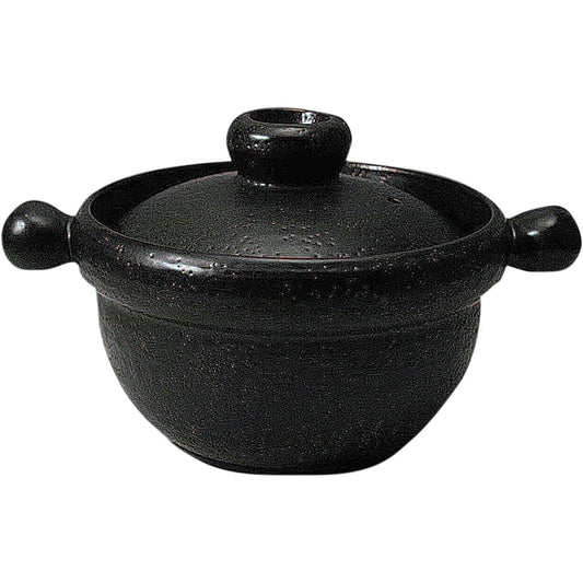 Maruyoshi Pottery Magical Rice Pot IH/Open Fire Compatible Black 2 Cup Cooker M5590