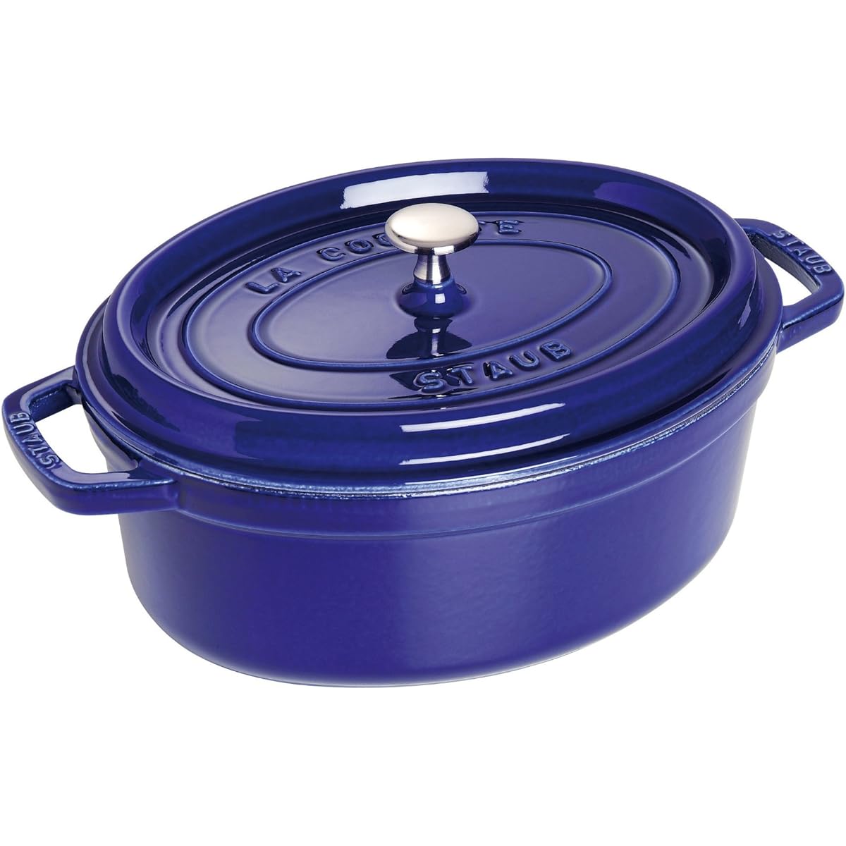 Staub "Pico Cocotte Oval Gran Blue 27cm" Large Hand Cast Enamel Pot IH Compatible [Authorized Japanese Product] La Cocotte Oval 40510-269