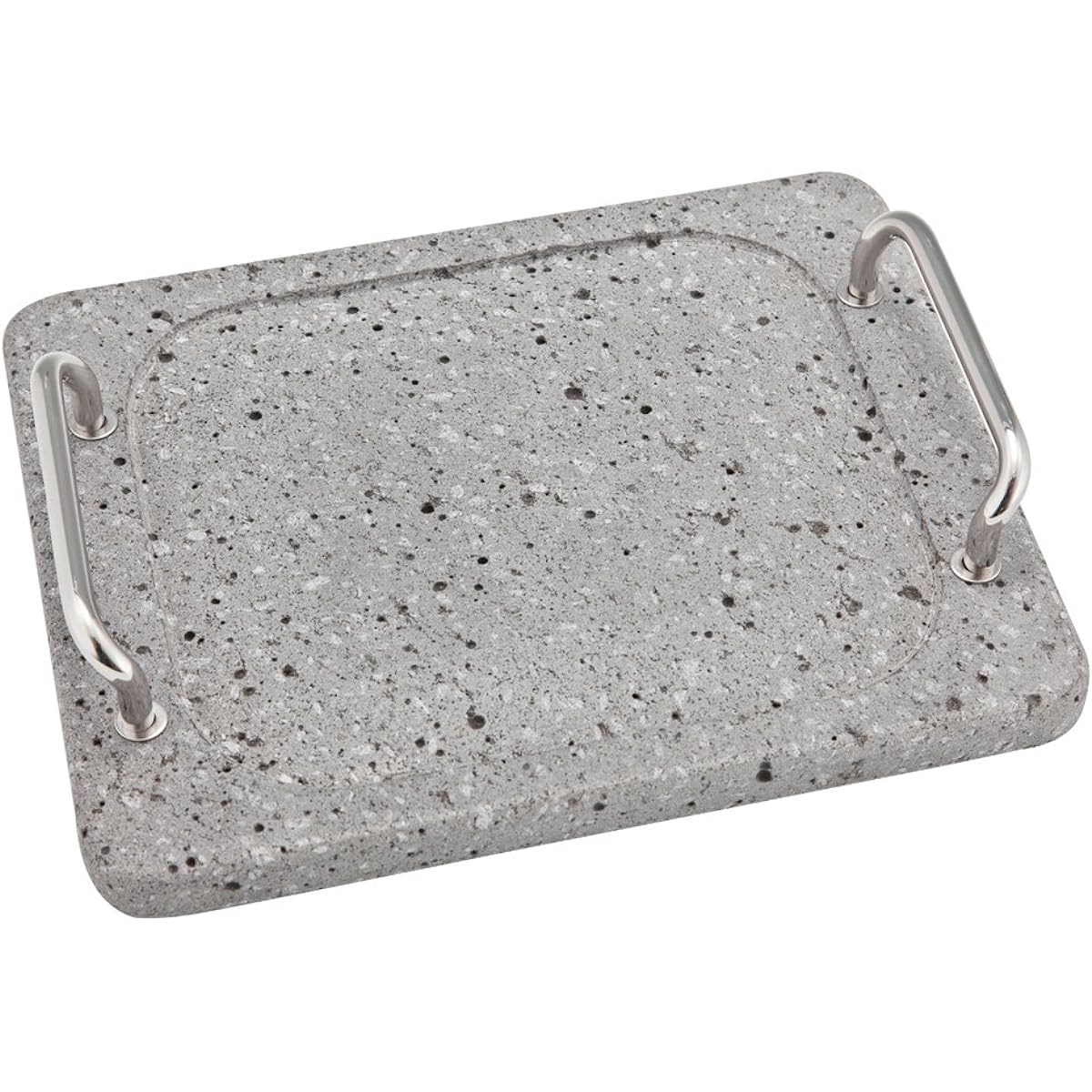 Ikenaga Iron Works Lava Stone Plate, Made in Japan, For Gas Fires Only, Gray Size: Approximately 25.1 x 20.2 x Height 5.1 cm