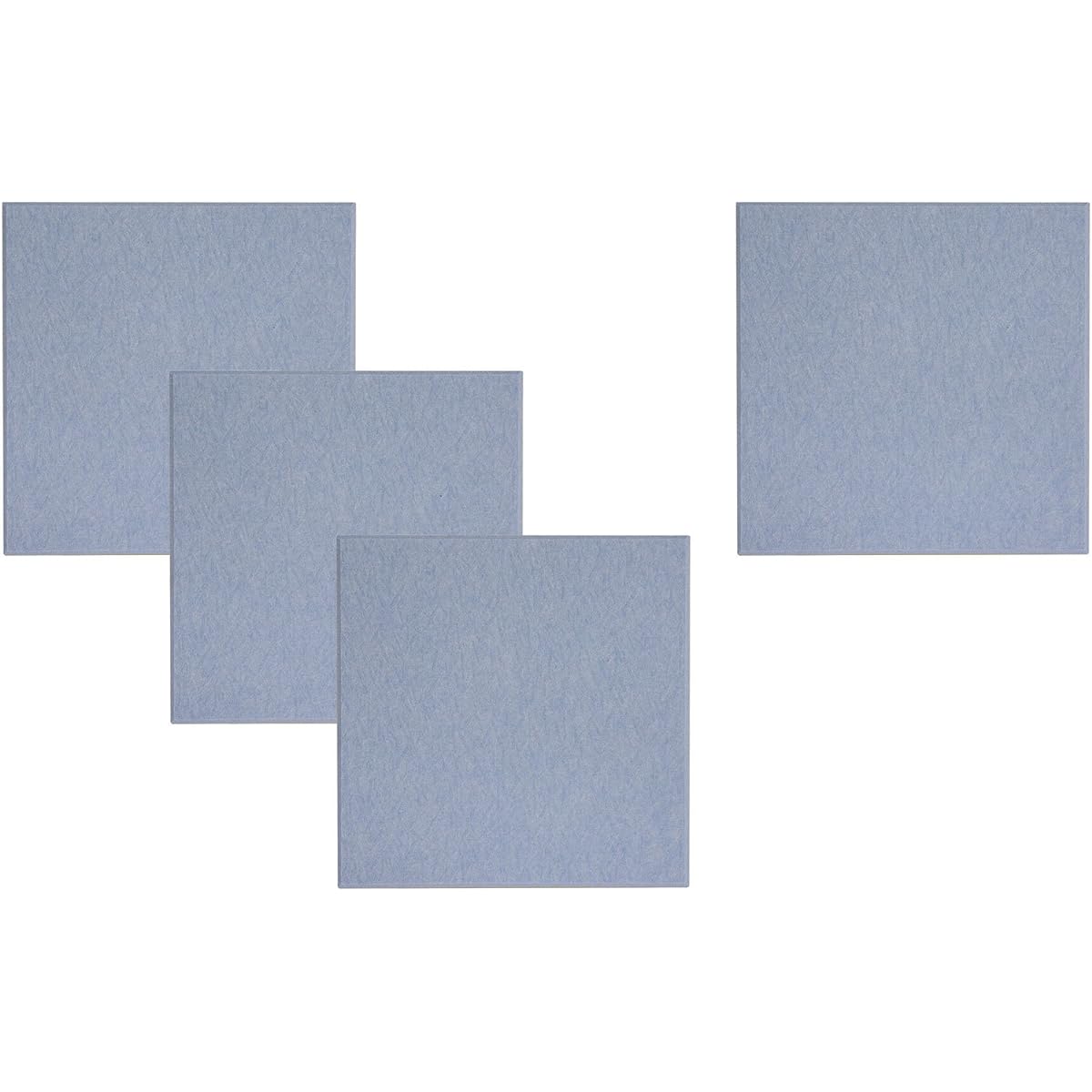 Hikari Co., Ltd. Sound Absorption Color Hard Felt Board with Chamfered Pattern Light Blue 400×400mm Set of 4