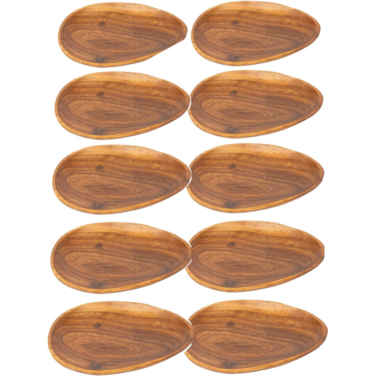 Emery Shokai Wooden Tableware Egg Plate Approx. Length 24.8 x Width 21.5 x Height 2.5 cm Set of 10