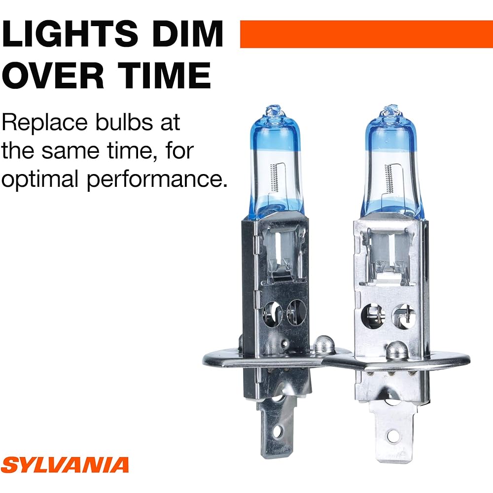 Sylvania -H1 Silverstar Ultra -High -performance Halogen Headlight Valve High Beam Low Row Rowm Fog Exchange Light Bulb The brightest white -light lower triband technology (2 light bulbs)
