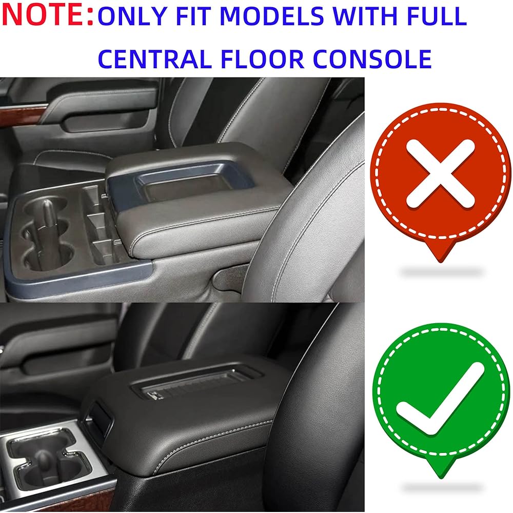 DASBECAN Armrest Center Console Cover Lid Kit 2014-2018 CHEVY SILVERADO & GMC Sierra 1500 2500 3500 2015-2020 TAHOE YUKON SUBURBAN Replacement 0227083AA 22861304
