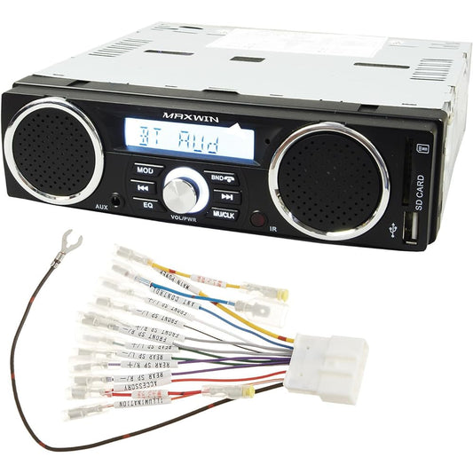Media Player Radio Speaker Truck Isuzu Fuso Hino Nissan UD 14-pin Conversion Connector Includes Truck Dedicated Wiring Media Player Audio 1DIN Deck Car USB SD Slot RCA Output 24V