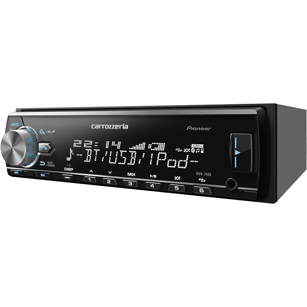 Pioneer Audio MVH-7400 1D Mechaless Bluetooth USB iPod iPhone AUX DSP Carrozzeria