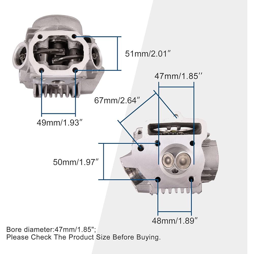 Goofit 47mm cylinder head assembly 4 stroke 70cc ATV go -kart scooter dart bike