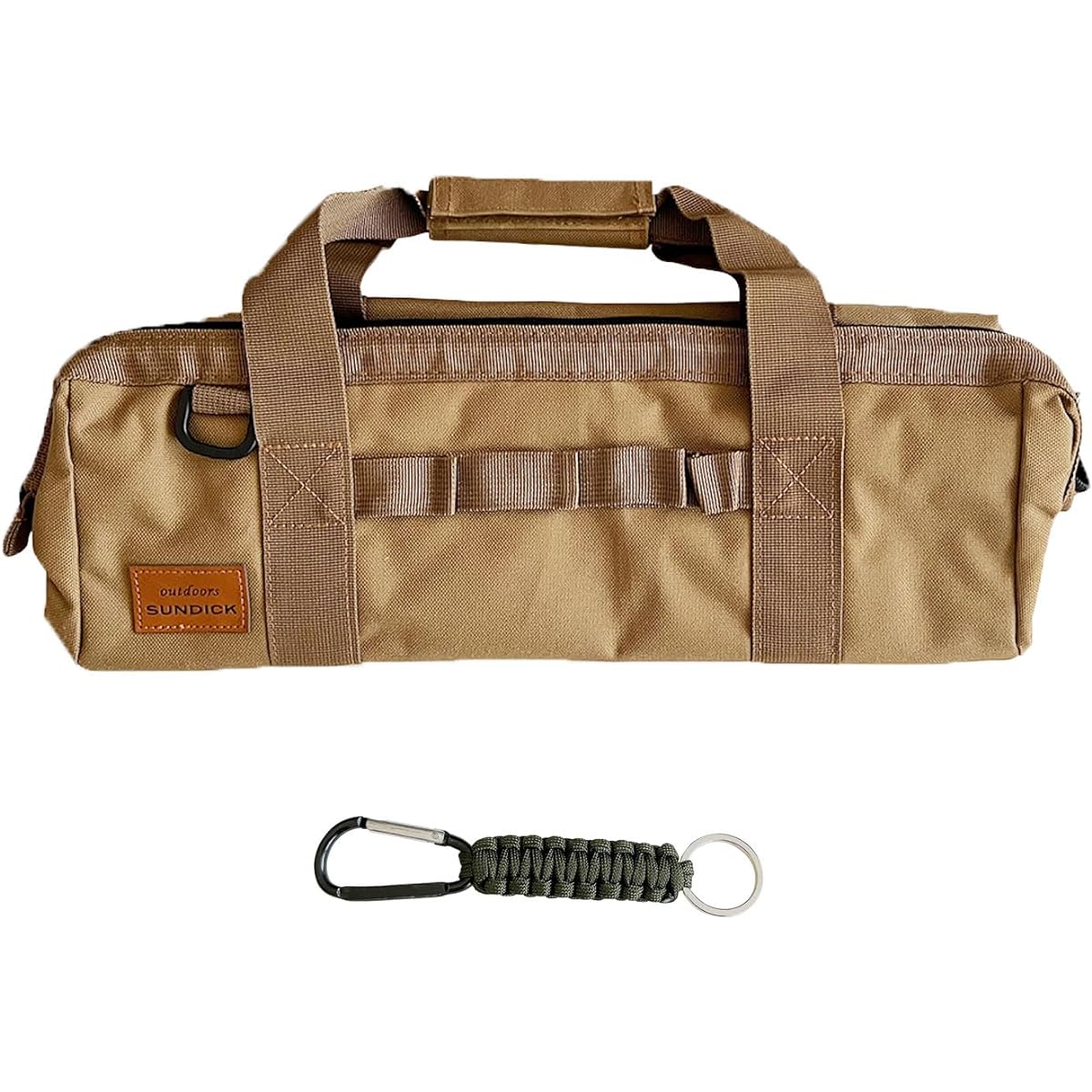 THOC SUNDICK Peg Case Carabiner Set Peg Carry Peg Storage Peg Bag Camping Solo Camping Outdoor Multifunctional Large Capacity (Sand Beige)