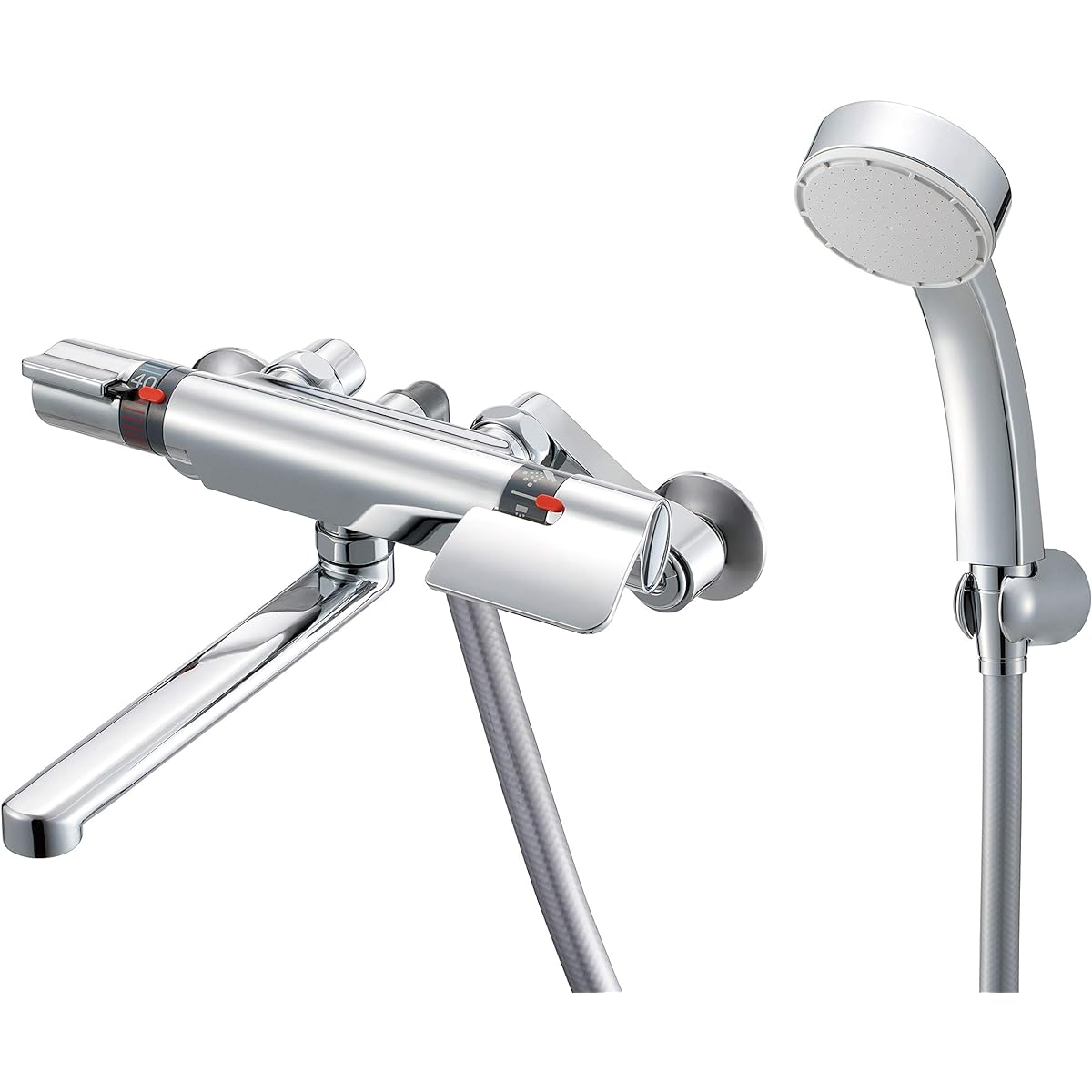 SANEI Thermo Shower Mixer Faucet Plated Insulation Type SK181AD-13-EC Silver