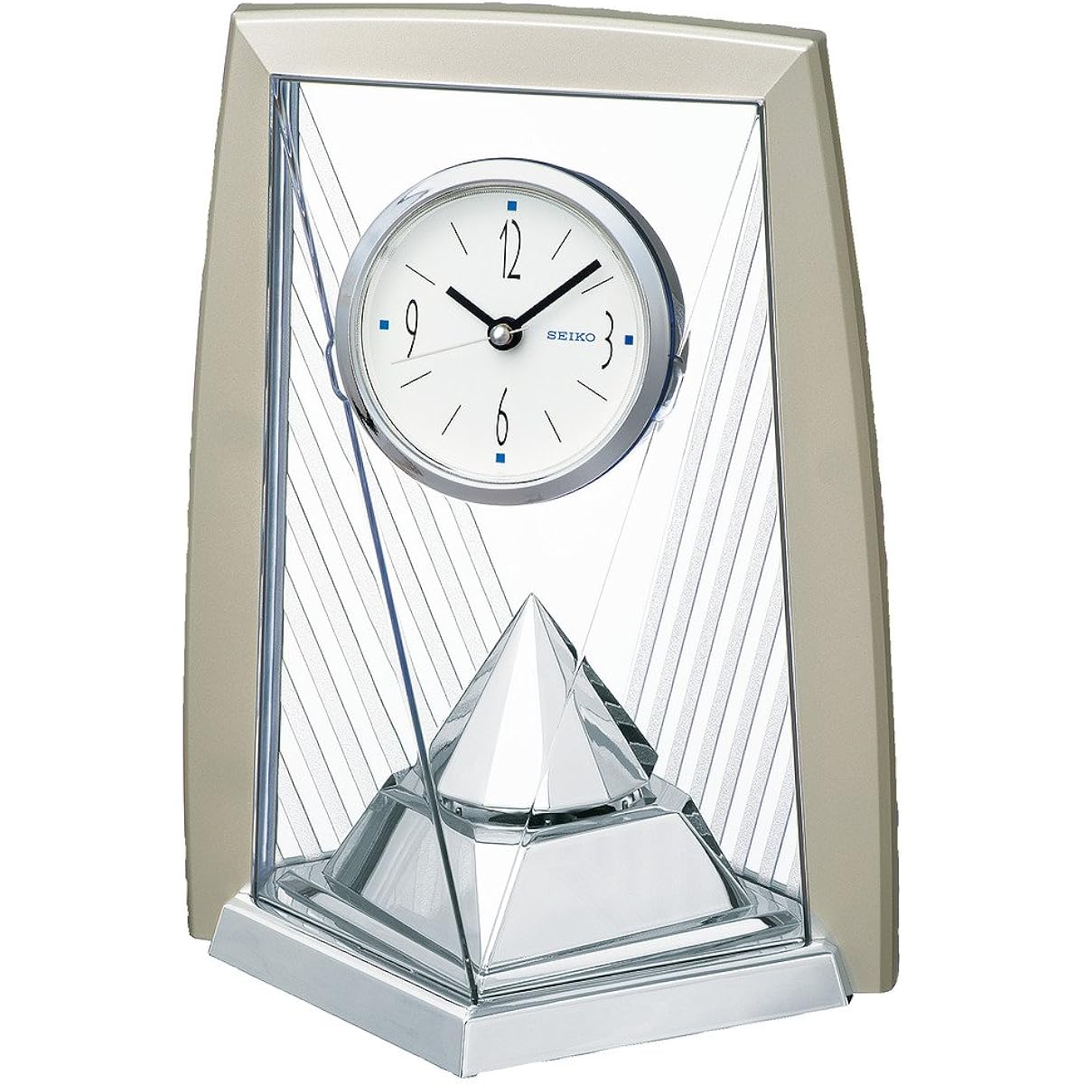 Seiko Clock Table Clock Analog Rotating Ornament Light Gold Pearl BY423S SEIKO