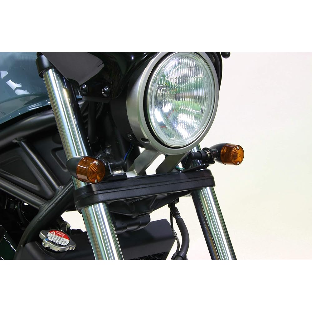 POSH Motorcycle Supplies Turn Signal Kit Classical Bullet Type Turn Signal Kit Rebel 250 (2017-2019) Black Body/Orange Lens 155498-56