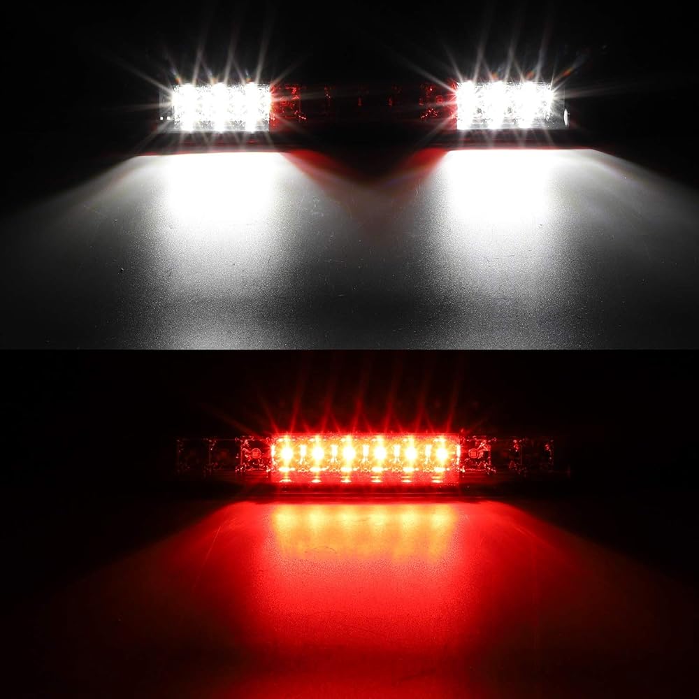 PARTSAM High Mount Stop Light Third 3 Brake Light replacement Silverado and Sierra 1500 1500 HD 2500 HD 3500 1999- 2007 LED Rear Cabeff Center Mount Brake Stop Tail Cargolite Lamp (Red)