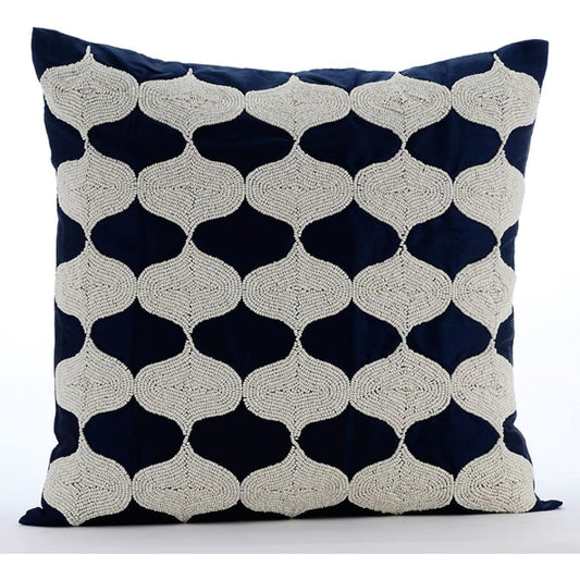 The Home Centric Cushion Cover Art Silk 45x45 cm Navy - Aladdin