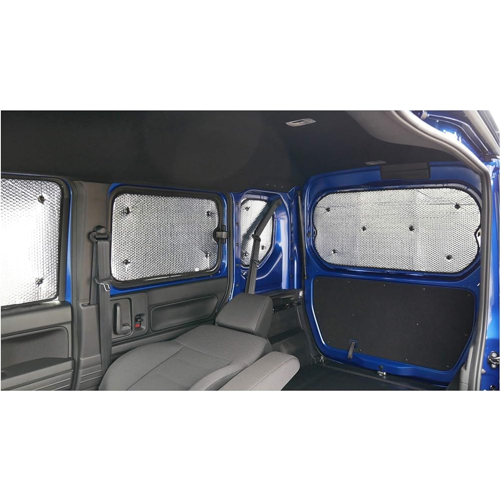 BONFORM Car Sleeping Shade for N-VAN, Set of 8, Easy to Install, Dedicated for Each Model, Storage Bag Included, UV Protection, M4-68, Set of 8, Silver, 7910-66SI