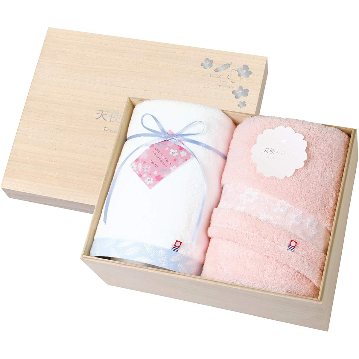 Tokuda Towel Gift Set Angel Sakura Imabari Wooden Box 62010