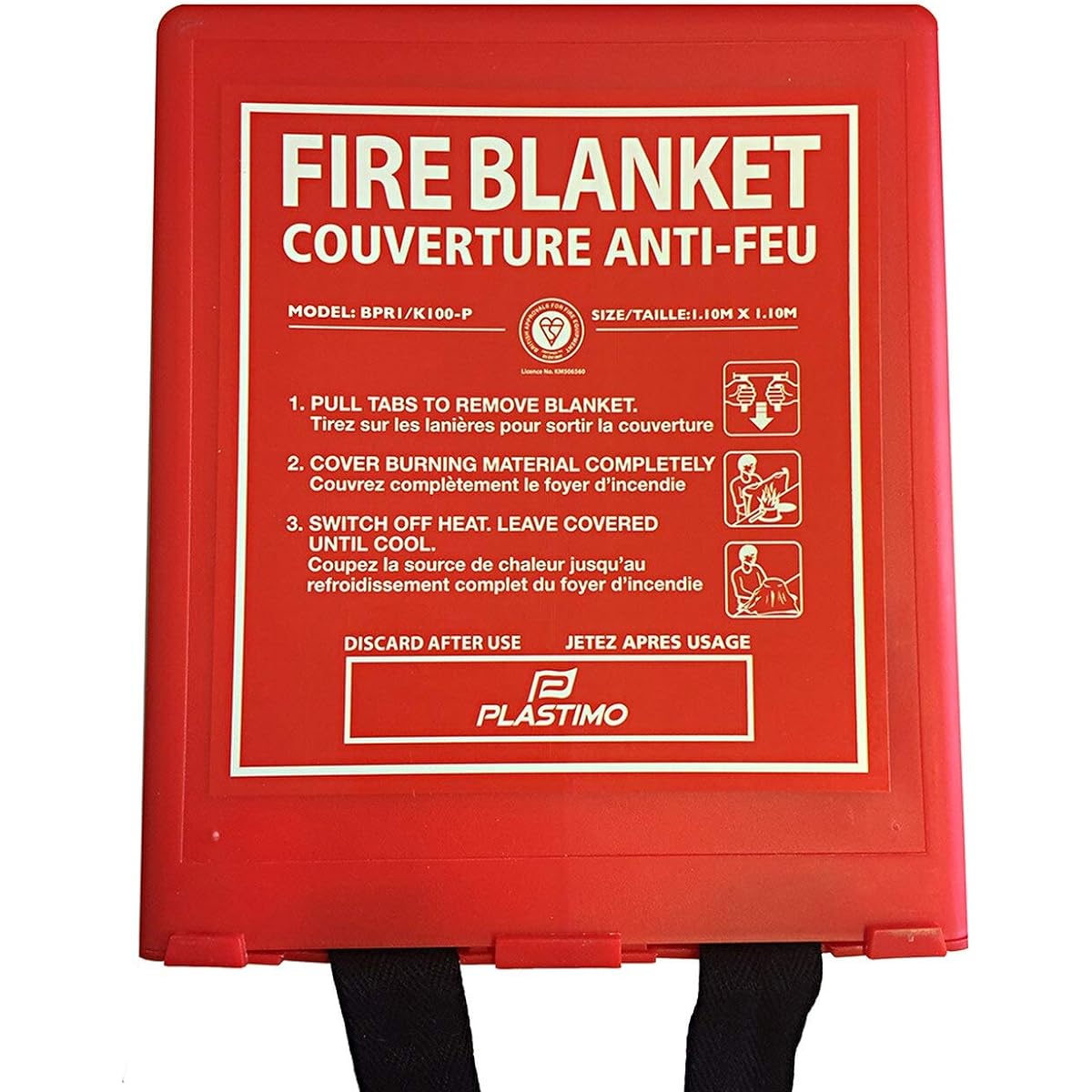 PLASTIMO Marine/Disaster Prevention Fire Blanket Fiberglass 1m x 1m 65757D
