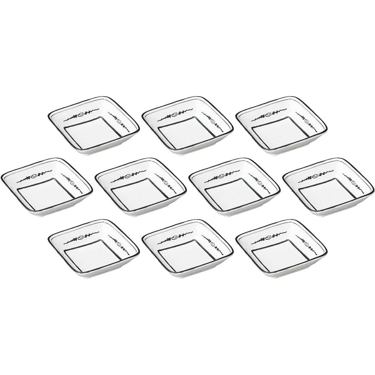Set of 10 Zuiun square bowl [16×16×4.6cm] | Square bowl