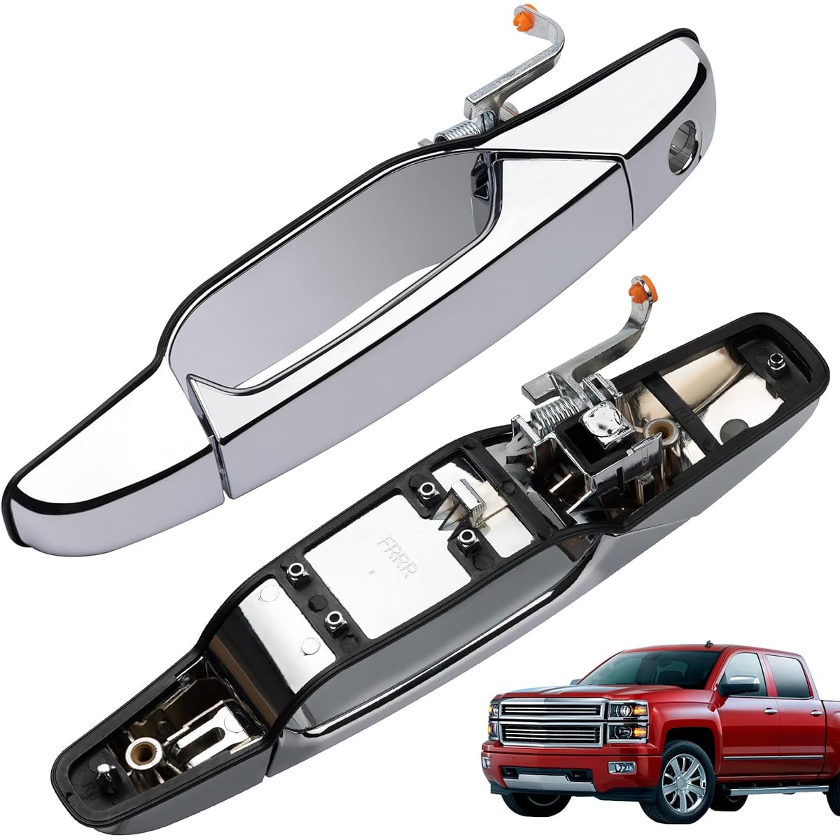AVSTY Door handle latch Chevrolet Silverado Serverado Taho Avavarado GMC Sierra 1500 2500 3500 Yukon Cadillac Escalade 2008 2010 2010 2014 Chevrolet Silver FLR