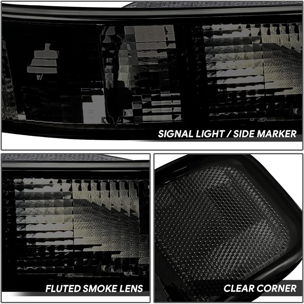 DNA MOTORING BL-CEGS03-SM-CL1 OE Style Front Bumper Parking/Winker Light 03-14 Express Savana 1500/03-23 EXPRESS SAVANA 2500 3500 Smoke/Clear