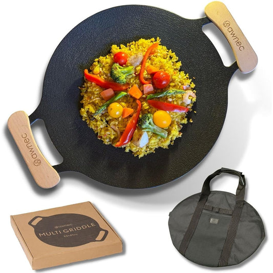 awnec Multi Griddle 33cm IH Compatible Handle Case Iron Plate