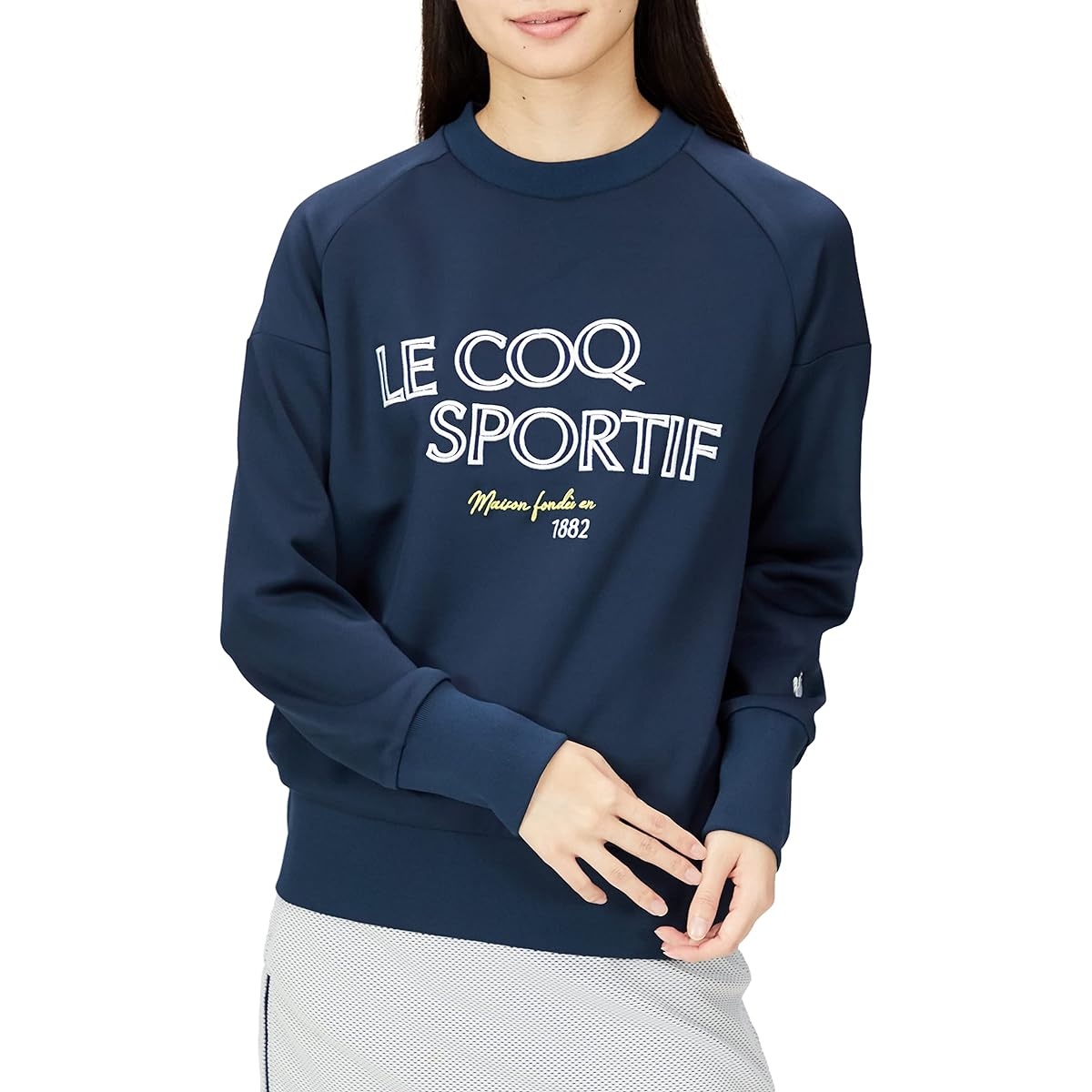 [Le Coq Sportif] Cut and Sew Pullover Cardboard Material Sweat Absorbent Stretch Soft Golf QGWUJL50 Women's