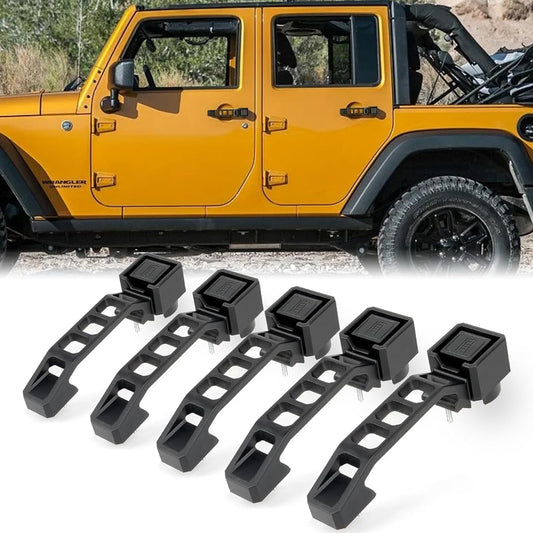 MAIKER OFF ROAD door handle & tail gate handle compatible 2007-2018 Geeprangler JK 4-door set (black)