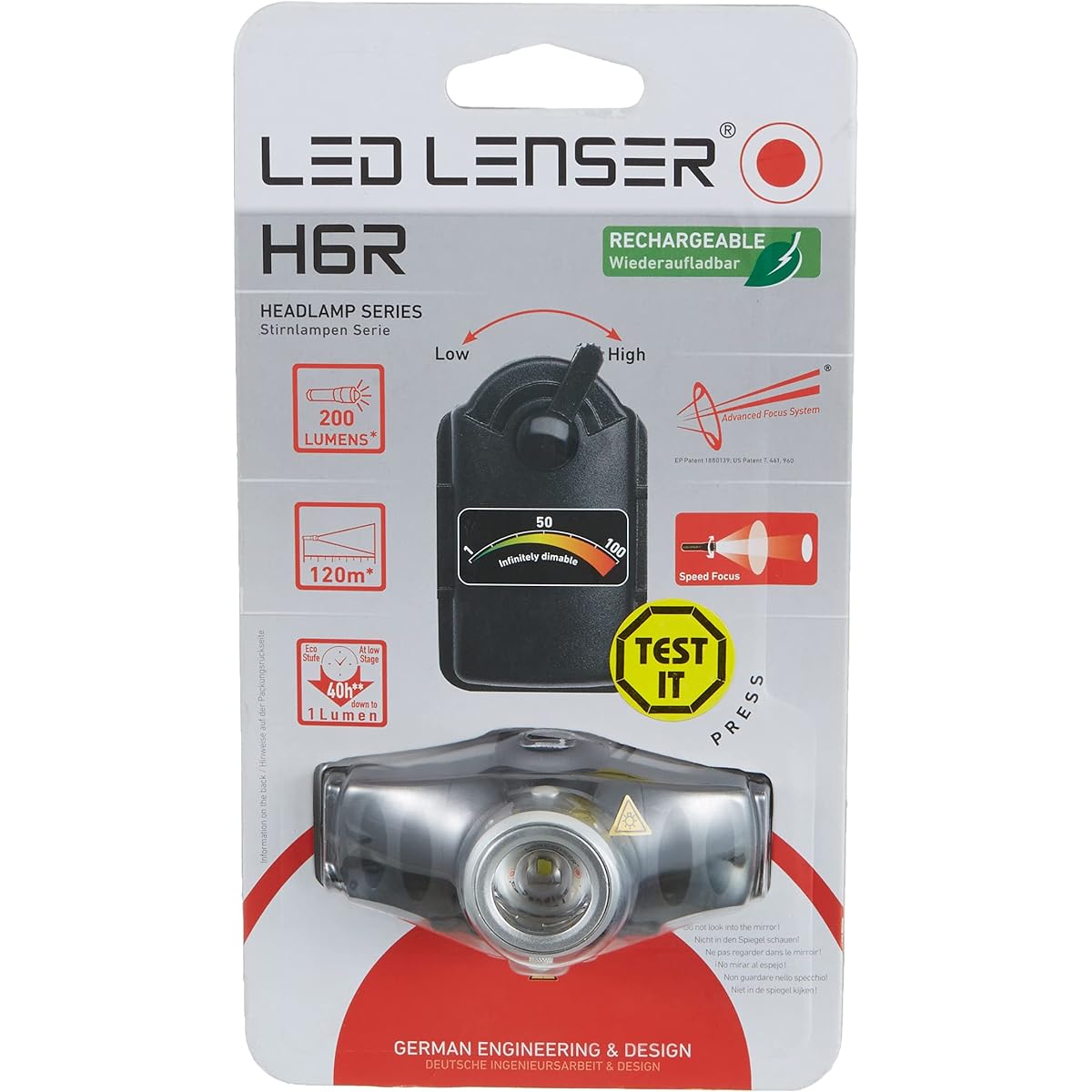 Ledlenser LED Headlight H6R Rechargeable Headlight Alkaline Battery Usable Focus Simple Packaging 7396-R [Japanese Genuine Product]