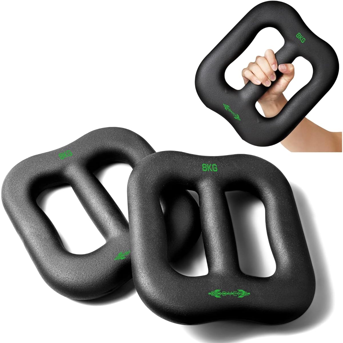 BODYERA Ring Dumbbell, Multipurpose Dumbbell, Barbell, Kettlebell, Dumbbell Plate, Non-slip, Strength Training, Ideal for Home Training, Core Strengthening, 1.25kg, 2.5kg, 4.5kg, 8kg [Training Manual Included]