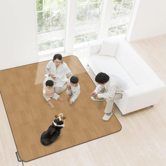 Meiwa Gravure Can also be used as a hot carpet cover!! Waterproof insole BR (wood grain) AHW-1002 HH 185cm x 185cm for 2 books Brown