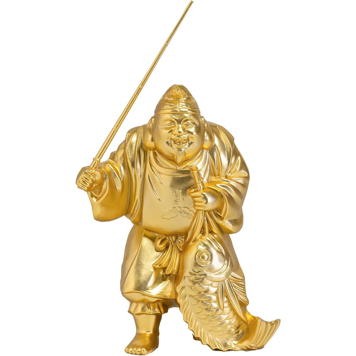 Seven Lucky Gods of Good Luck Ebisu (Gold plated/24K gold) Buddhist sculptor: Hideun Makita Original model_Buddha statue Ornament Takaoka copperware (Ebisu 7fg)
