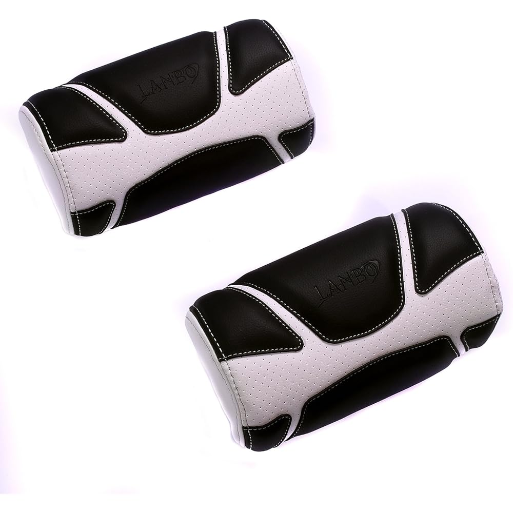 LANBO NECK PAD TYPE VOID (Set of 2) Black leather x white stitching neck pad General purpose Prius 50 series Hiace 200 series 1 type 2 type 3 type 4 type VOID-NP-WH