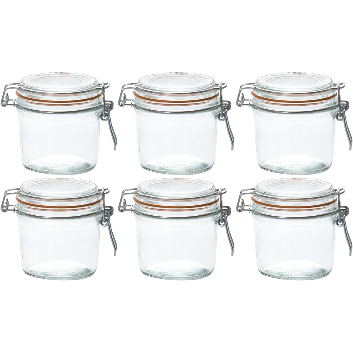 ADERIA Le Parfait Sealed Storage Container, 350ml, Set of 6, Made in France, Storage Container, Glass, Canister, Airtight Container, Contains Seasoning, Jar, Sealed, Coffee Beans H7563