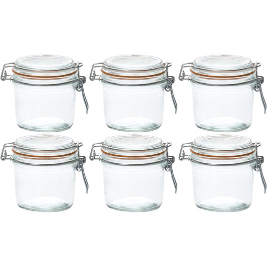 ADERIA Le Parfait Sealed Storage Container, 350ml, Set of 6, Made in France, Storage Container, Glass, Canister, Airtight Container, Contains Seasoning, Jar, Sealed, Coffee Beans H7563