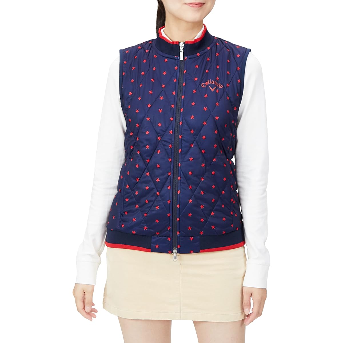 [Callaway] Women's Filled Full Zip Vest (Star Stretch: High Stretch, Water Repellent, Windproof, Breathable) / Outerwear Golf / C22216200