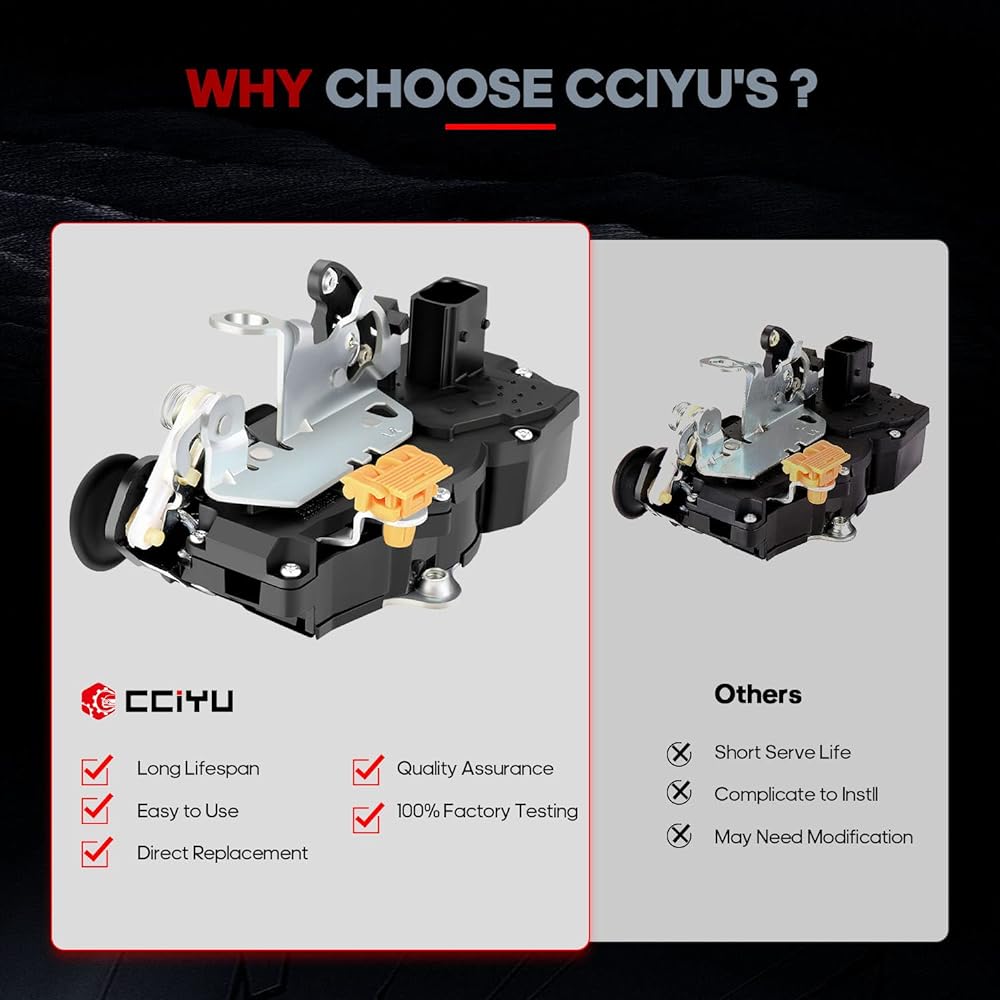 CCIYU Left Left Dear Lock Actuator Door Latch Replacement Compatible Model: 2007-2009 Cadillac Escalade/Avarantic Chevrolet Sylberd/Sarba/Taho GMC Sierra/Yukon 931108 931-108 DLA822