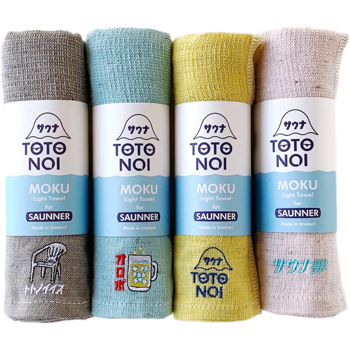 [Contex] Sauna MOKU M size 4-piece set <55241-90> With sticker Towel Cotton 100% Cotton Sauna Public bath Travel Pool (Totonois, Oropo, TOTONOI-kun, sauna club (baby pink))