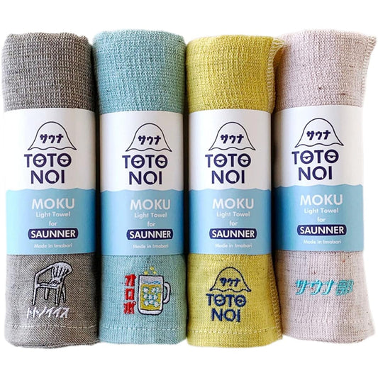 [Contex] Sauna MOKU M size 4-piece set <55241-90> With sticker Towel Cotton 100% Cotton Sauna Public bath Travel Pool (Totonois, Oropo, TOTONOI-kun, sauna club (baby pink))