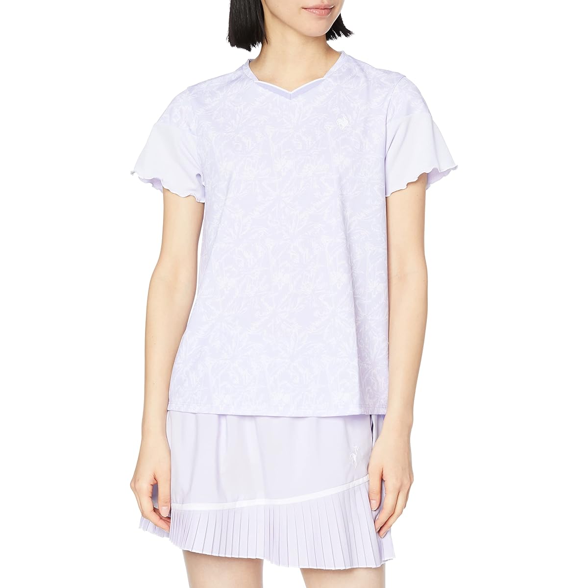 [Le Coq Sportif] Short Sleeve Game Shirt, Tennis Practice Match, Official, High Speed Dry, Women's