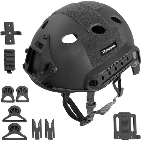 SHENKEL FAST HELMET Fast Helmet PJ Type 4-Point Chin Strap Helmet (BK) Replica US Military Equipment Survival Game met-025bk