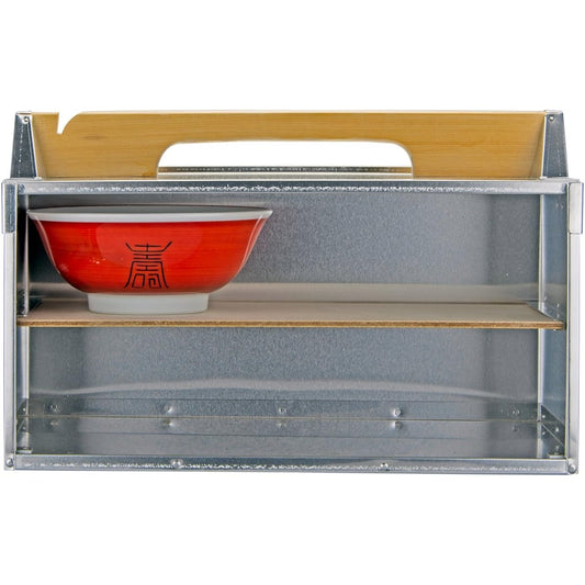 Aluminum delivery box, horizontal type, 2 tiers (compatible with 4 bowls)