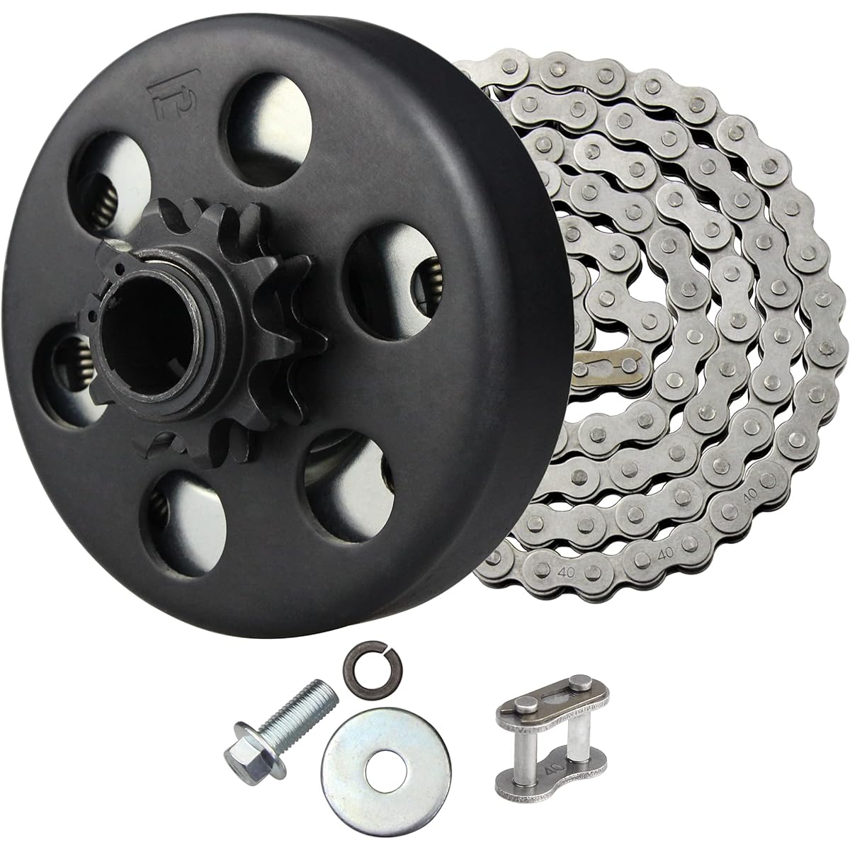 FDJ centrifugal clutch 3/4 inch bore 10 tooth go -kart clutch #40 chain and clutch bolt kit