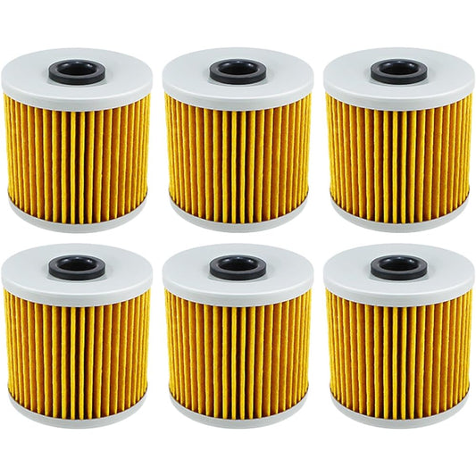 Motorcycle Oil Filter K/awasa-ki BJ250 Estrella KZ250 Z200 Z250 KSF250 KLT200 KLT250 Bayou KLF 220 250 300 KEF300 Lakota (Color: 6pcs-yellow)