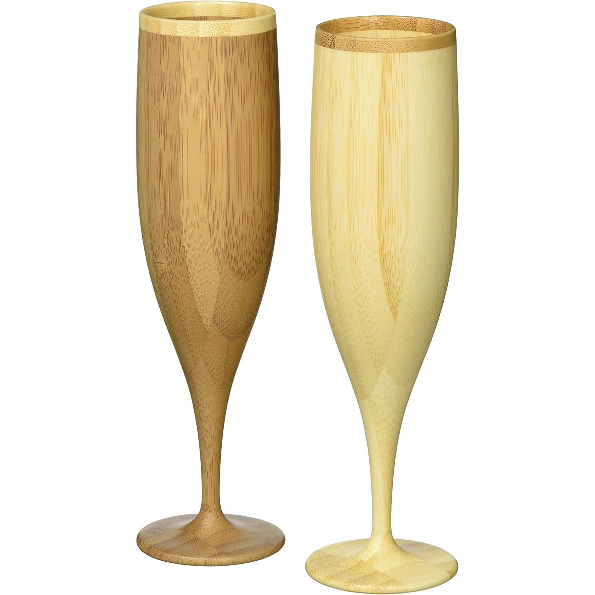 RIVERET Vessel Cocktail Glass Flute 110ml Pair Set Bamboo Dishwasher Safe White/Brown RV-107WB