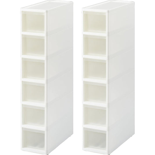 JEJ Storage Case White Clear 6 Tiers (Set of 2) Lycee Slim Stocker (S6) 1020526*2 Set of 2