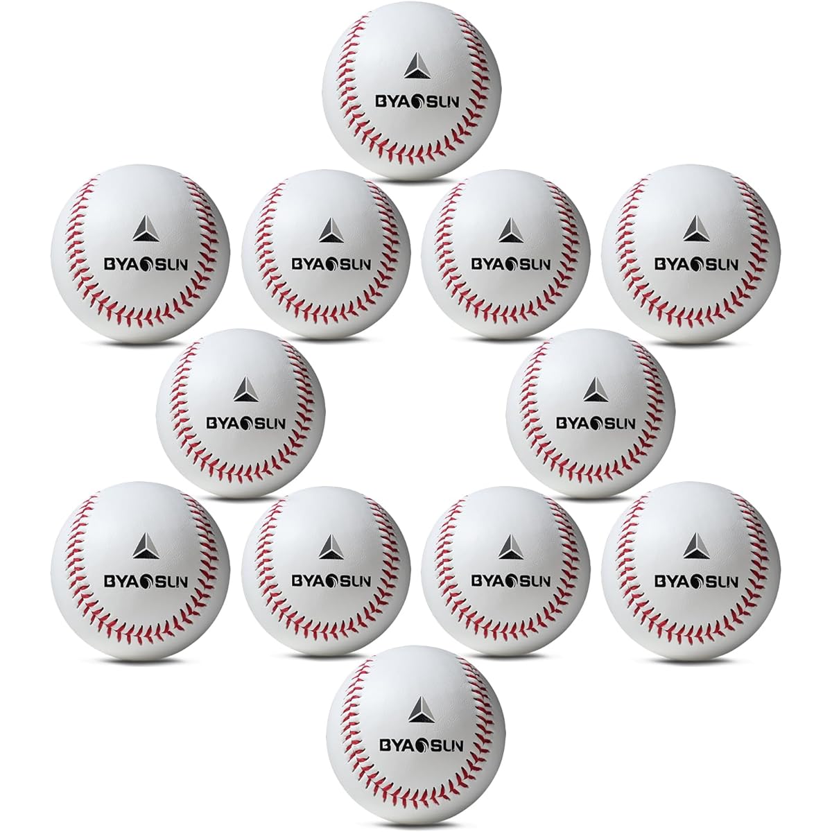 BYAOSUN Baseball Ball, Hardball, Practice Ball, 12 Balls, Pitching, Pitching Practice, High School, University, Junior High School, Club Activities, Baseball, Training Ball, Hardball, Pitching, Training Ball