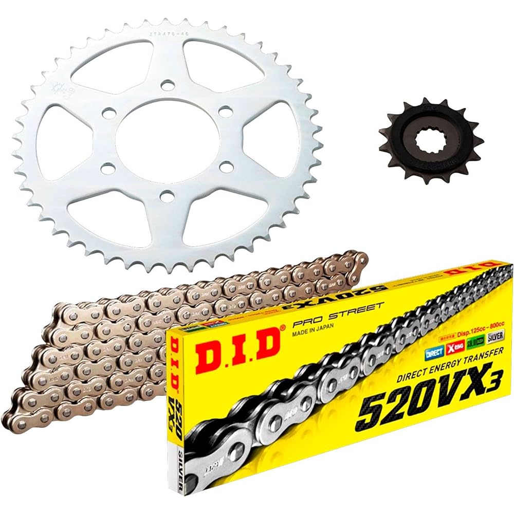D.I.D (Daido Kogyo) F/R sprocket 3-point replacement kit DK-08S KAWASAKI Ninja400 11-13 /Ninja400R 14-15 /Ninja650 12-15 /Ninja650R 10-11 /ER-6n 06-15 /ER-6f 06-10