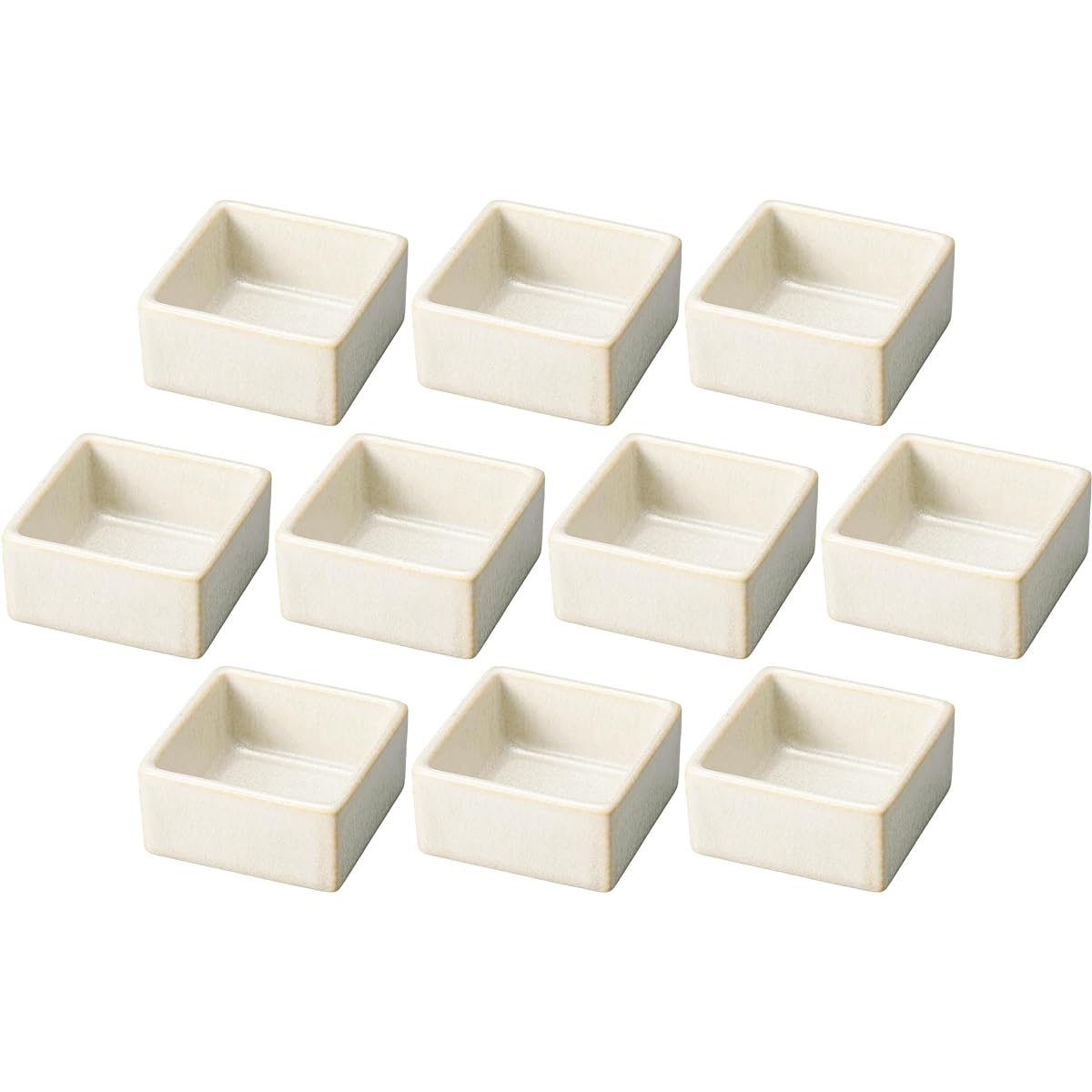 Set of 10 Silver Cubes [7.5×7.5×3.5cm] | Square bowl